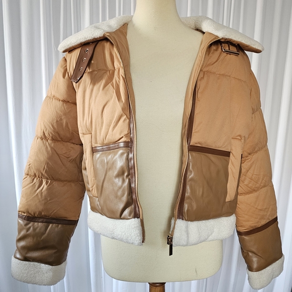 7 For All Mankind Tan and Brown Puffer Jacket - Picture 6 of 7